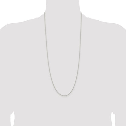 Sterling Silver Rhodium-plated 1.5mm Solid Rope Chain