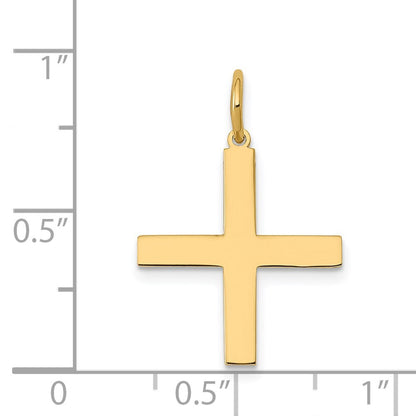 14k Yellow Gold Laser Designed Greek Cross Charm Pendant for Women
