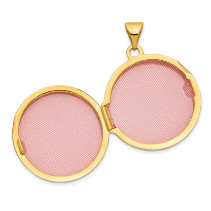 14k Yellow Gold Polished Domed 20mm Round Locket