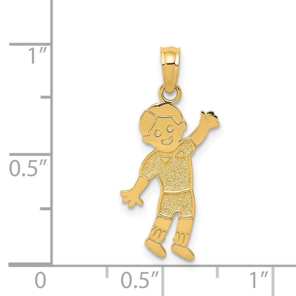 14k Yellow Gold Boy Pendant for Women