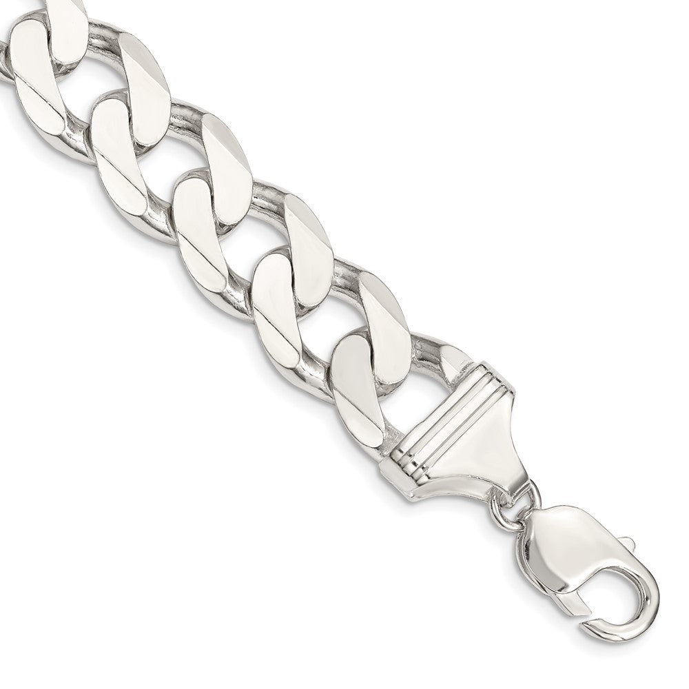 Sterling Silver 14.5mm Curb Chain Bracelet