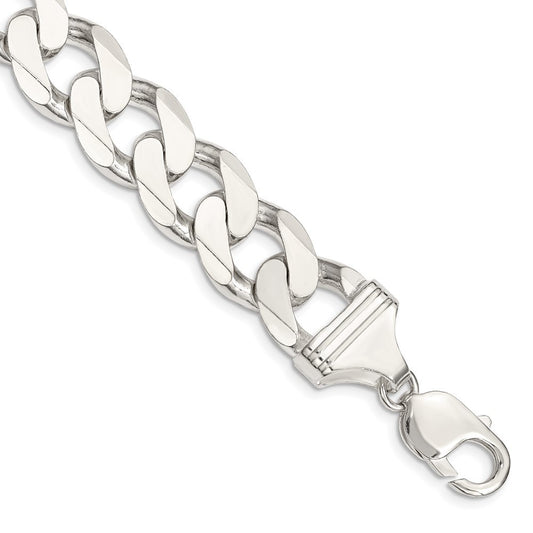 Sterling Silver 14.5mm Curb Chain Bracelet