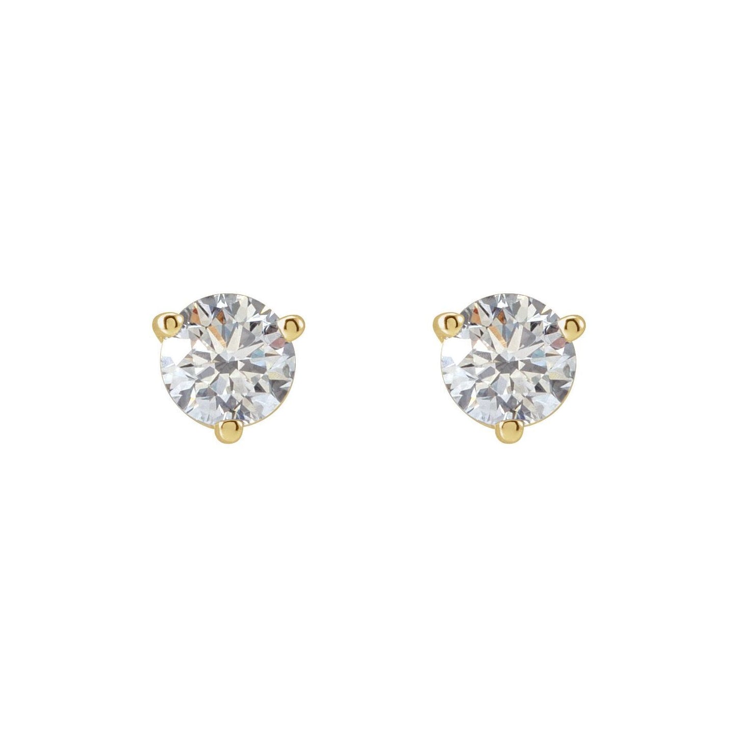 14k Yellow Gold 1/3 CTW Natural Diamond Stud Earrings Fine Jewelry for Women