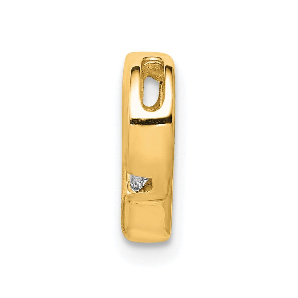 14k Yellow Gold .01 carat Diamond Heart Chain Slide