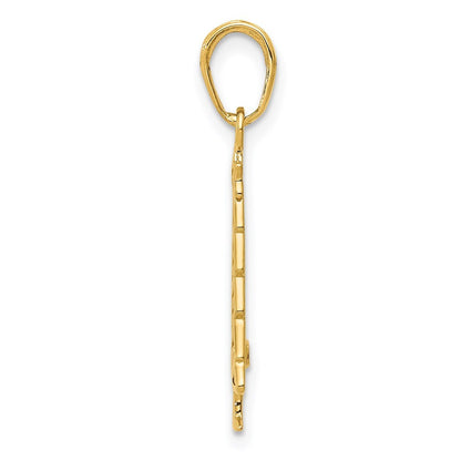 14k Yellow Gold Polished Christmas Tree Pendant for Women