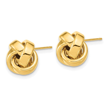14k Yellow Gold Polished Love Knot Stud Earrings Gift for Women