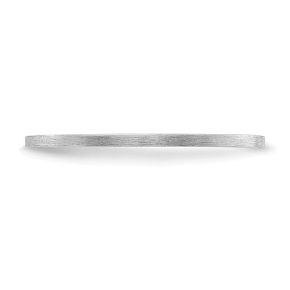 14K White Gold 1.2mm Flat Satin Stackable Band Ring Size 6.5