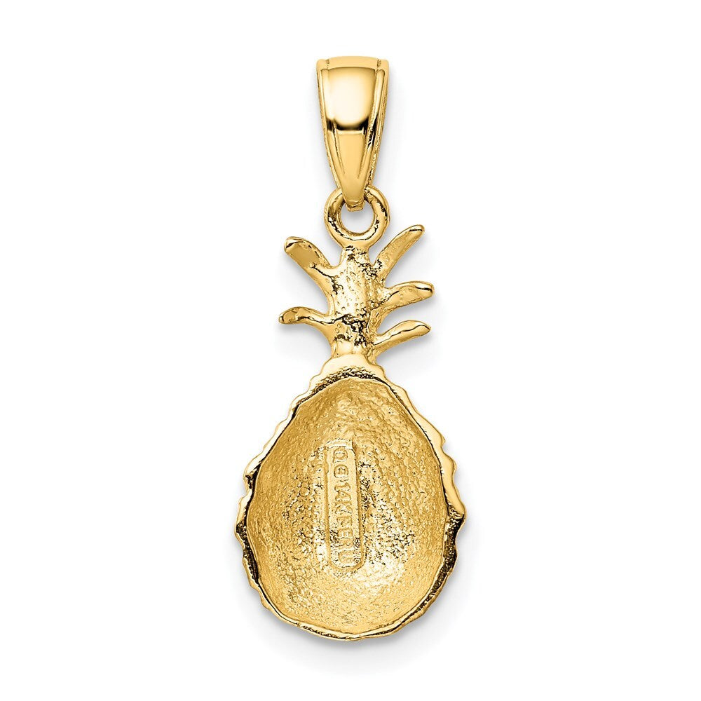 14k Yellow Gold Diamond-cut Pineapple Pendant for Women