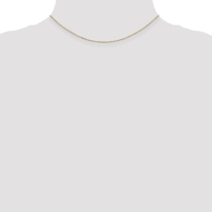 14k Yellow Gold 14 inch .8mm Diamond-cut Cable with Lobster Clasp Chain Necklace