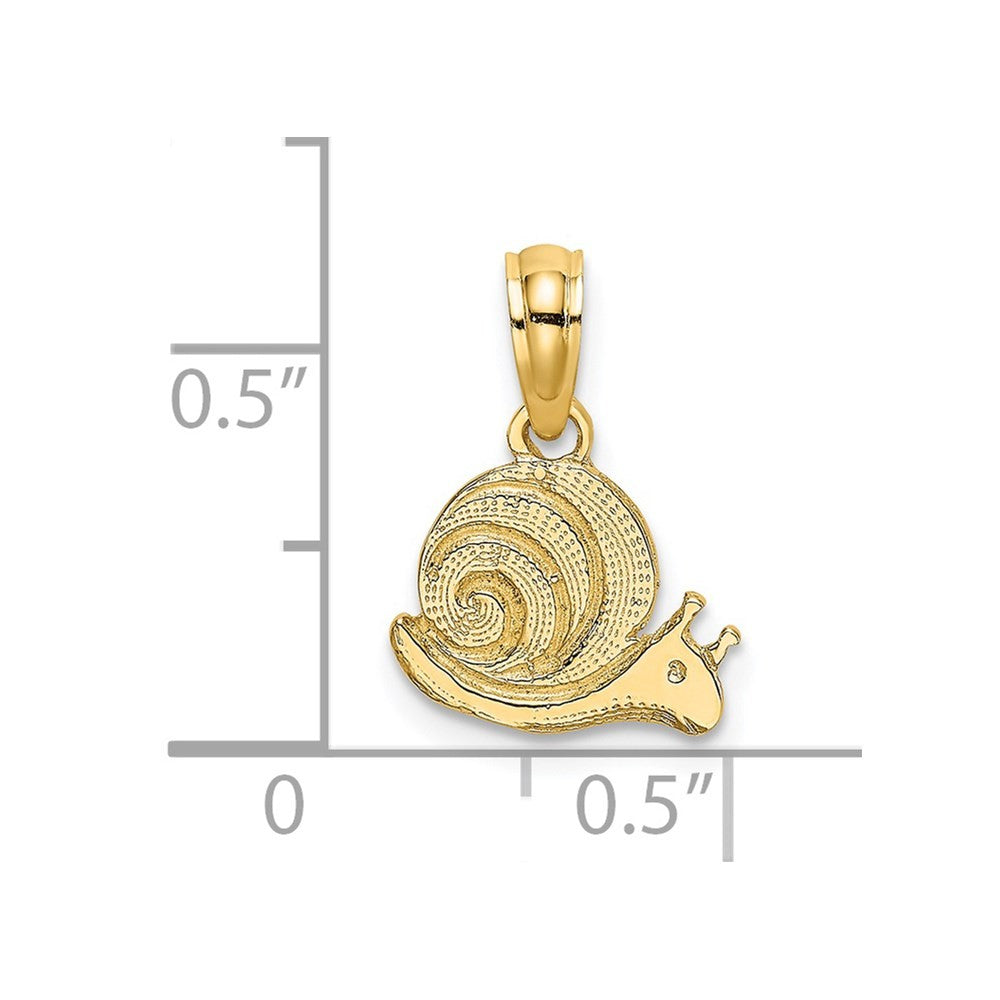 14k Yellow Gold Textured Mini Snail Charm Pendant