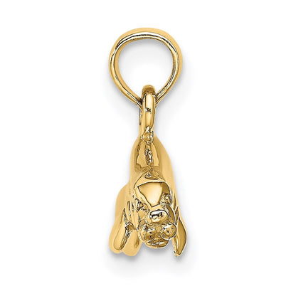 14k Yellow Gold 3-D Polished Swimming Manatee Charm
