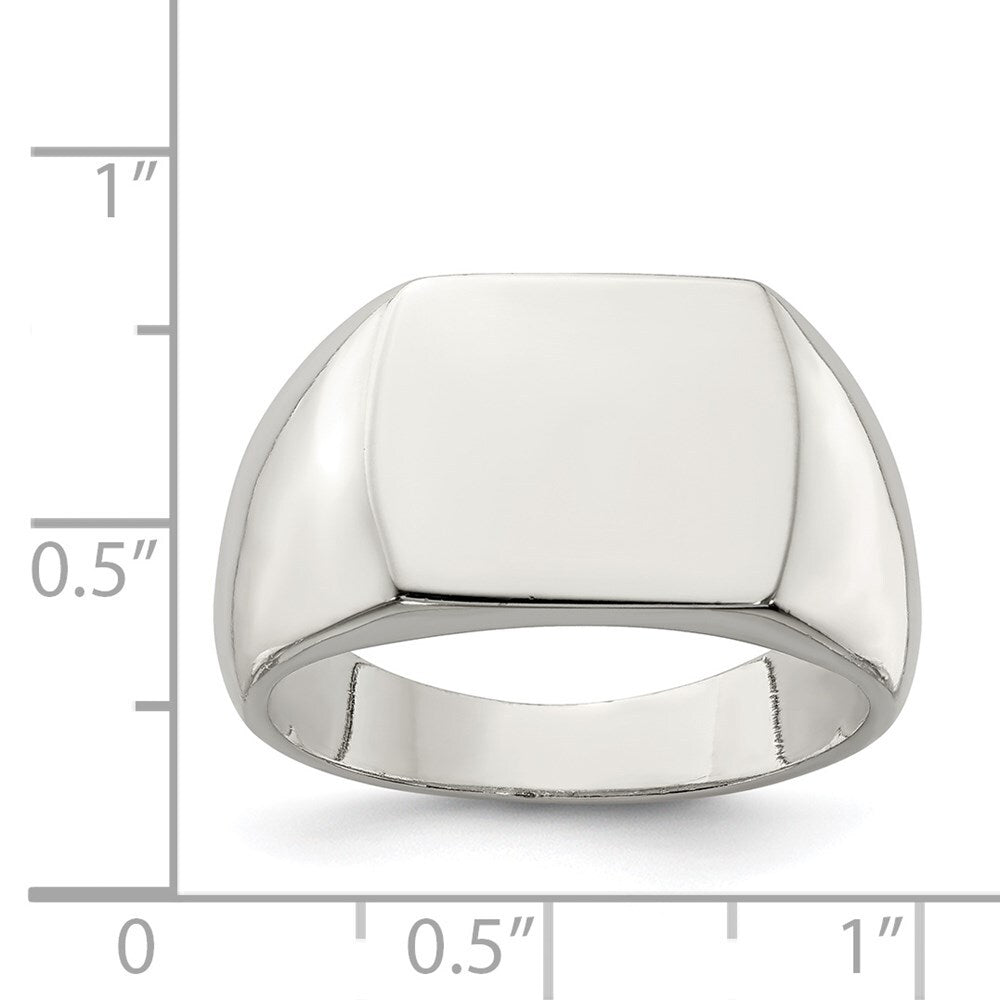 Sterling Silver 12x15mm Open Back Signet Ring Size 9