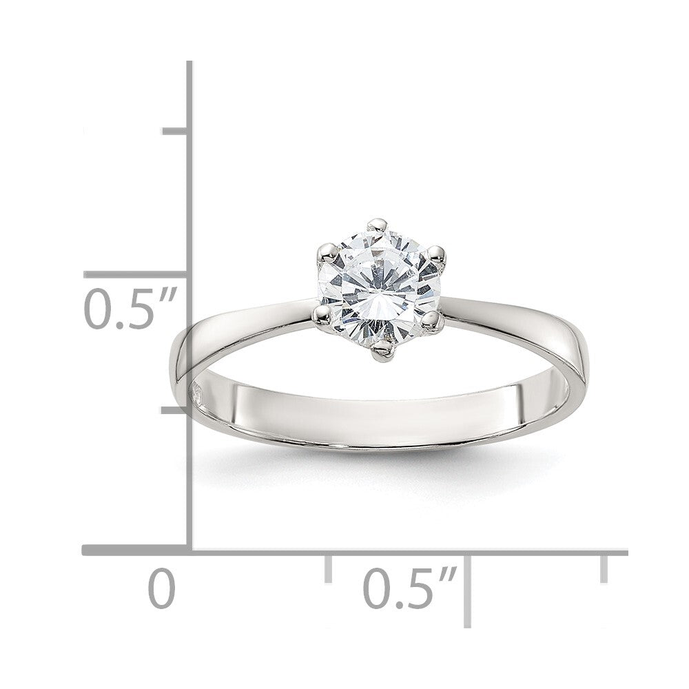 Sterling Silver Cubic Zirconia Ring Size 7