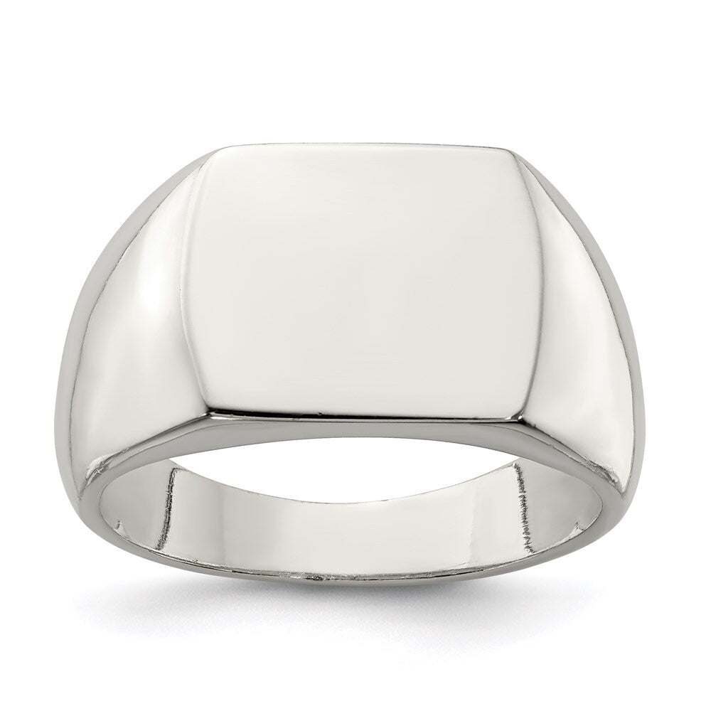 Sterling Silver 12x15mm Open Back Signet Ring Size 11