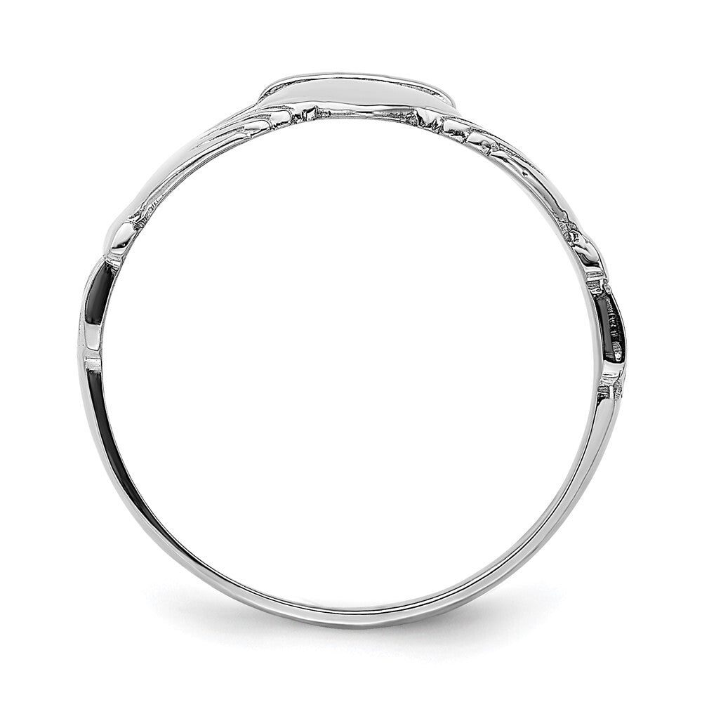 14k White Gold Polished Claddagh Ring Size 7