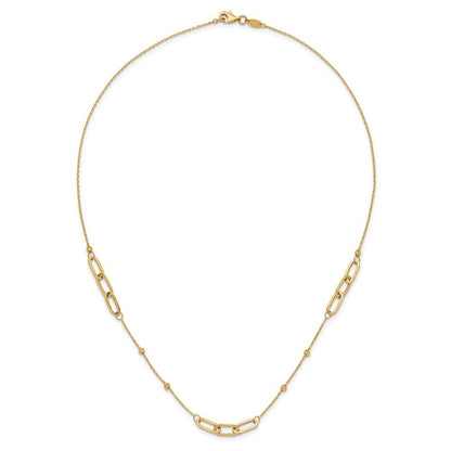 14k Yellow Gold Polished and Diamond-cut Fancy Necklace
