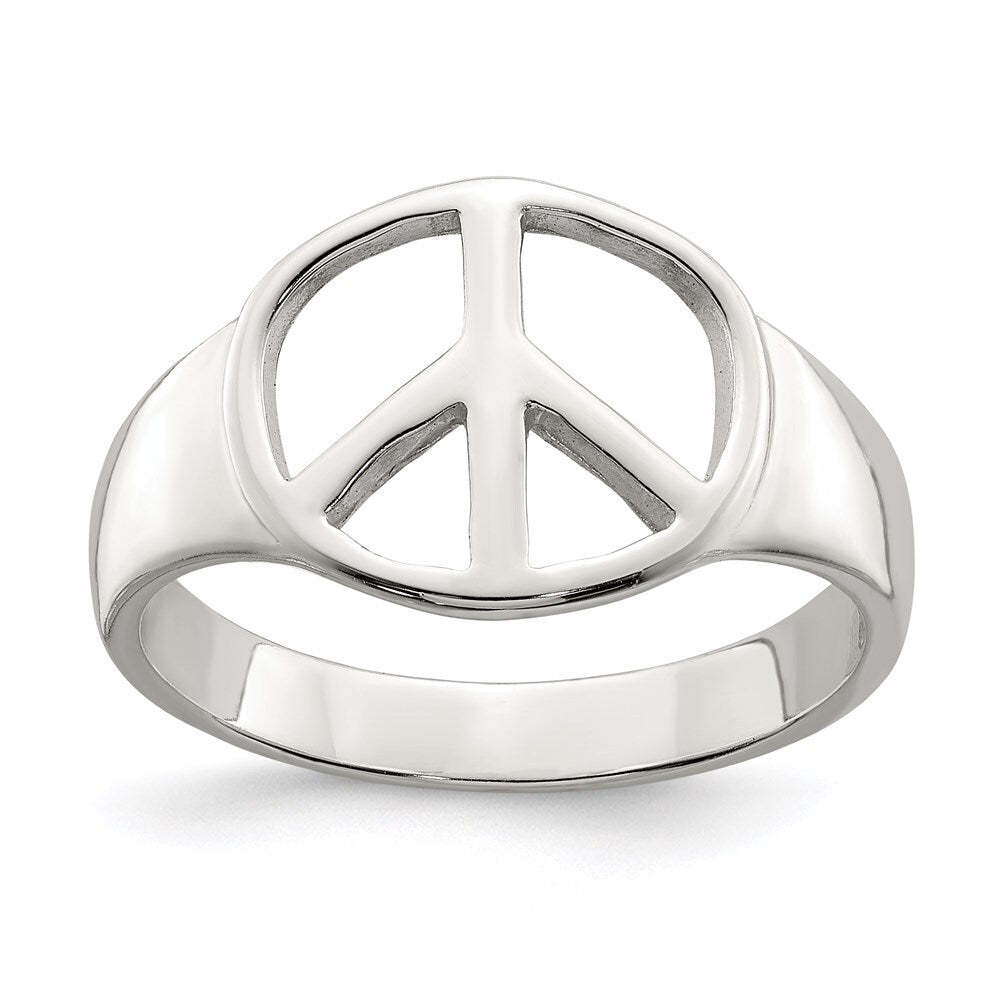 Sterling Silver Peace Sign Ring Size 6