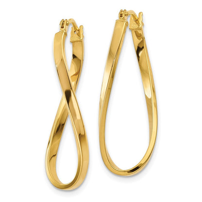 14k Yellow Gold Small Twisted Stud Earrings Gift for Women