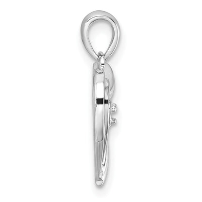 14k White Gold Heart Pendant Mounting for Women