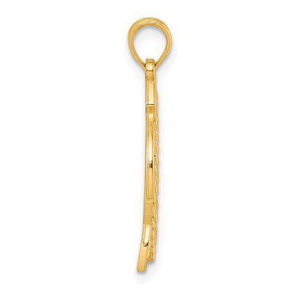 14k Yellow Gold Polished Turtle Pendant