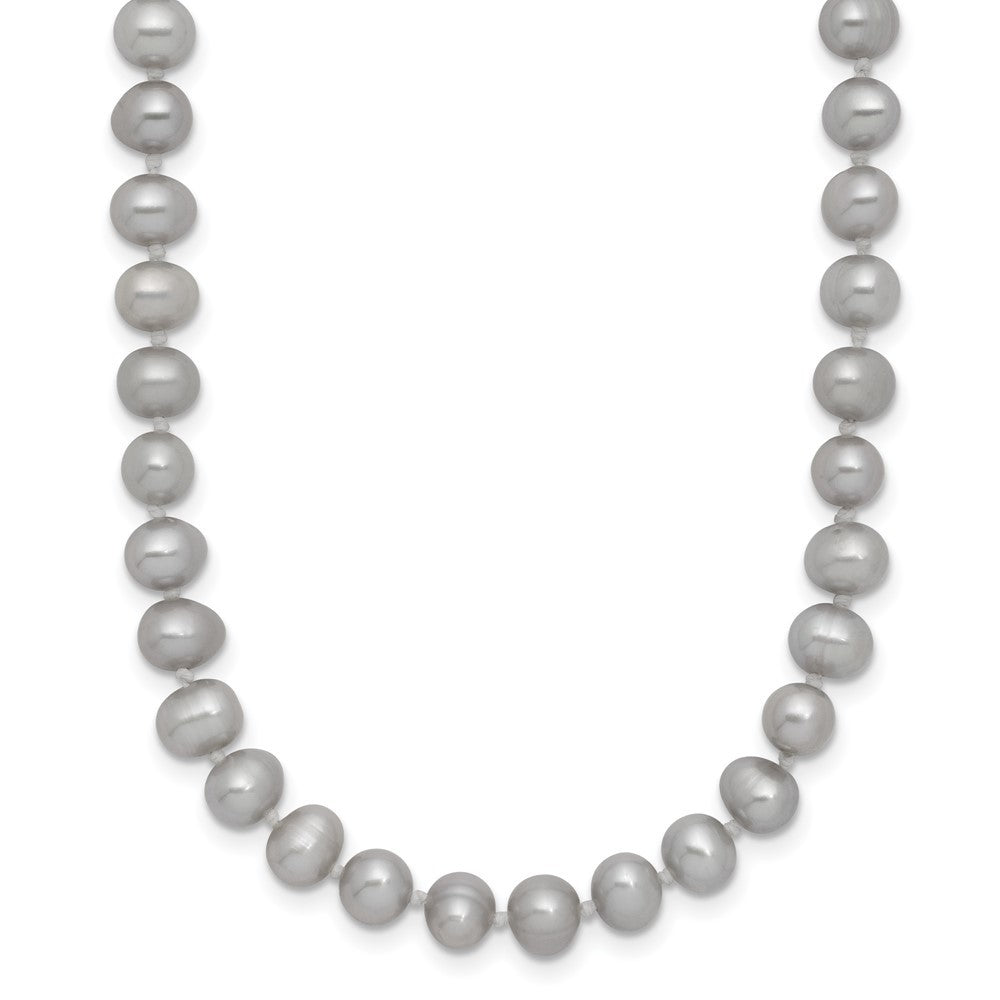 14k Yellow Gold 5-6mm Grey Near Round Freshwater Cultured Pearl 16 inch Necklace