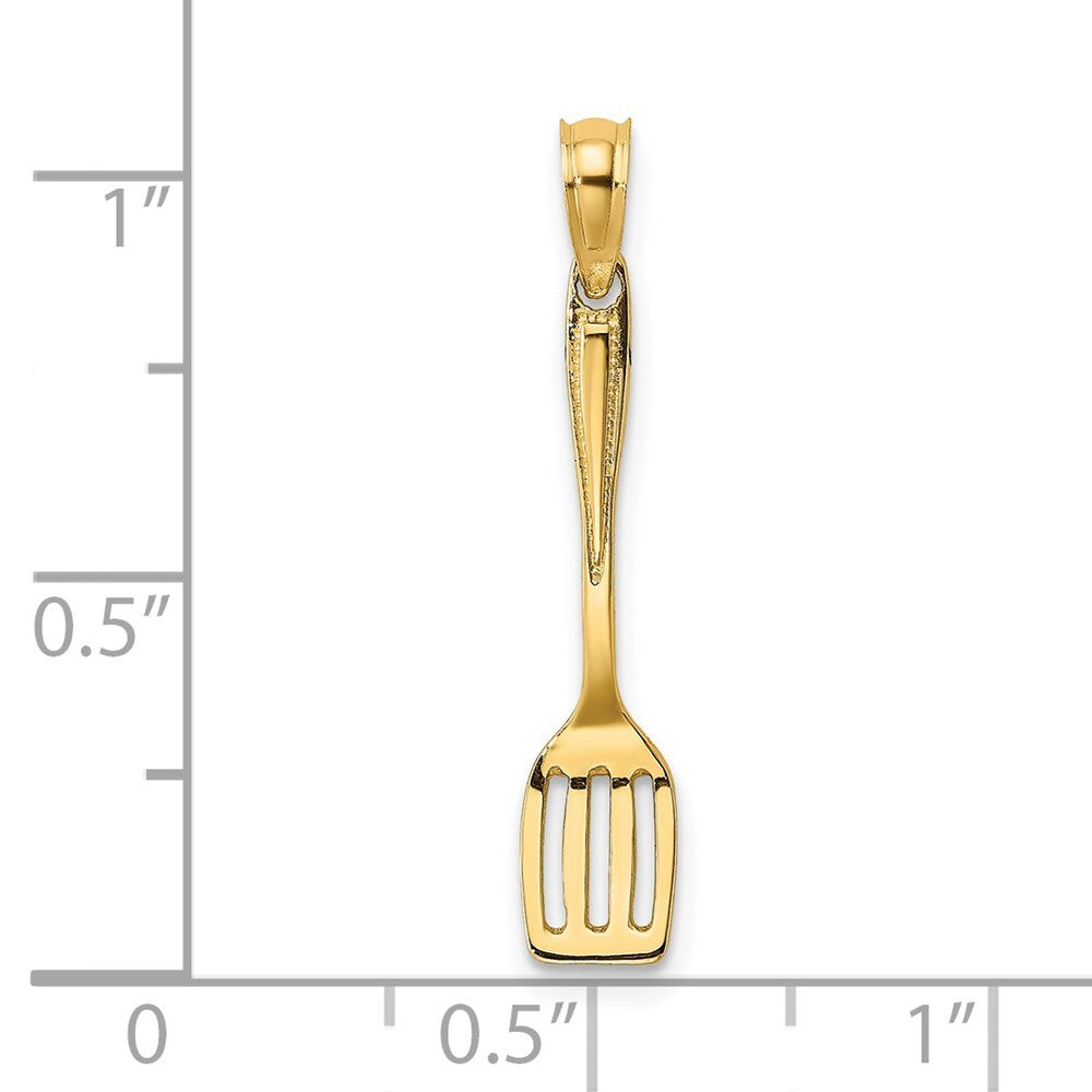 14k Yellow Gold 3-D Polished Spatula Charm Pendant for Women