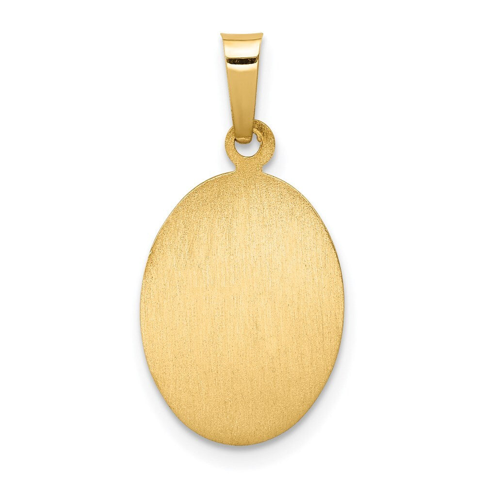 14k Yellow Gold Polished and Satin St. Anthony Medal Hollow Pendant for Women