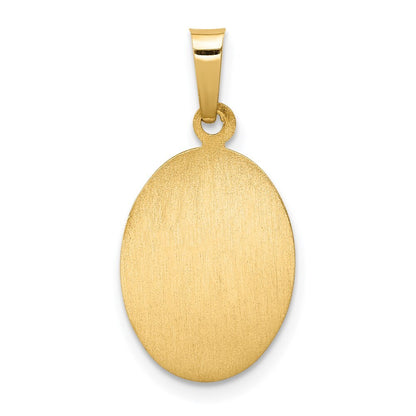 14k Yellow Gold Polished and Satin St. Anthony Medal Hollow Pendant for Women