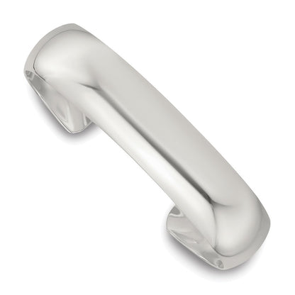 Sterling Silver Polished 15mm Domed Cuff Bangle