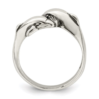 Sterling Silver Dolphin Ring Size 8