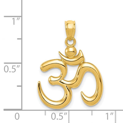 14k Yellow Gold Polished Om Symbol Pendant