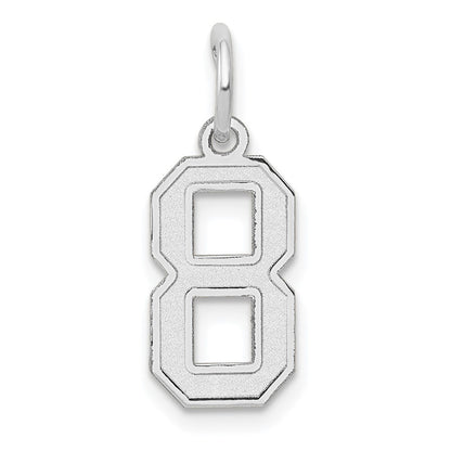 14K White Small Satin Number 8 Charm