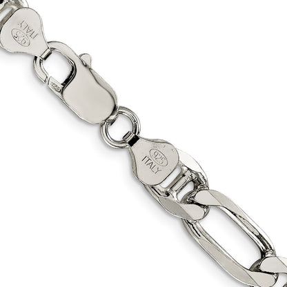 Sterling Silver 8.25mm Figaro Anchor Chain Necklace