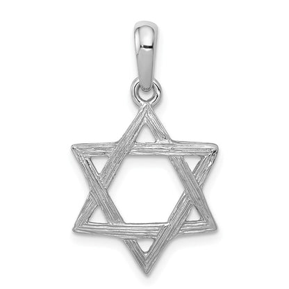 14k White Gold Star Of David Pendant for Women