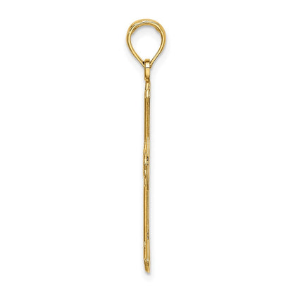 14k Yellow Gold Textured and Cut-Out Cross Charm