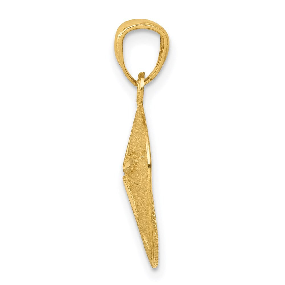 14k Yellow Gold Satin Diamond-cut Sand Dollar Pendant
