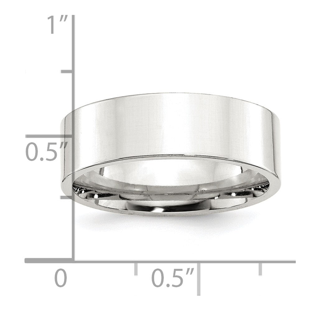 Sterling Silver 7mm Comfort Fit Flat Size 7 Band
