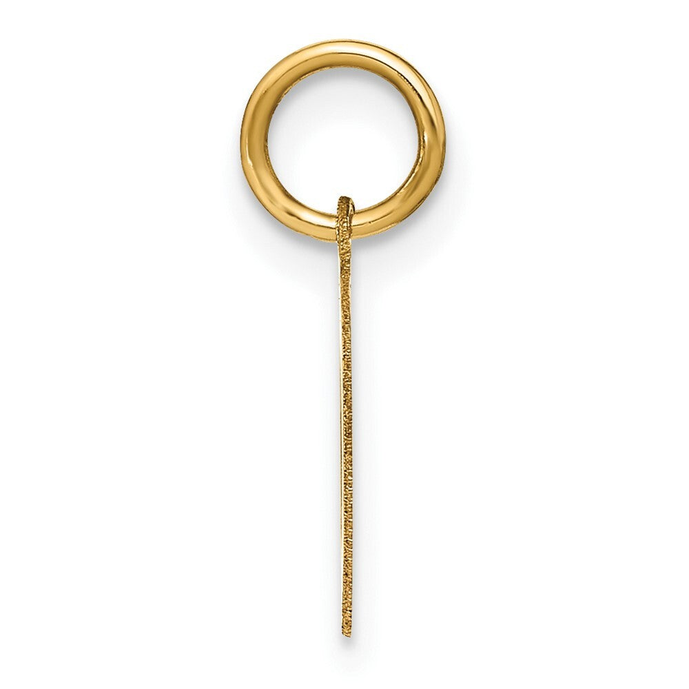 14k Yellow Gold Letter O Initial Pendant for Women
