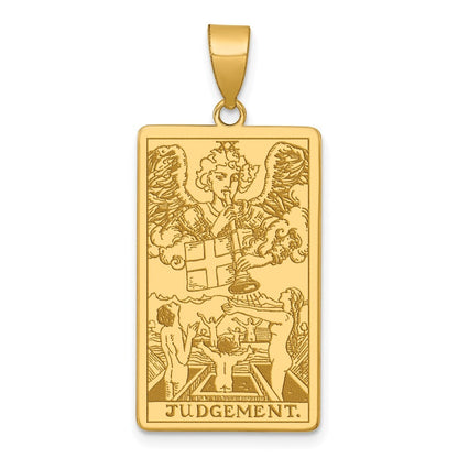 14k Yellow Gold Judgement Tarot Card Pendant for Women
