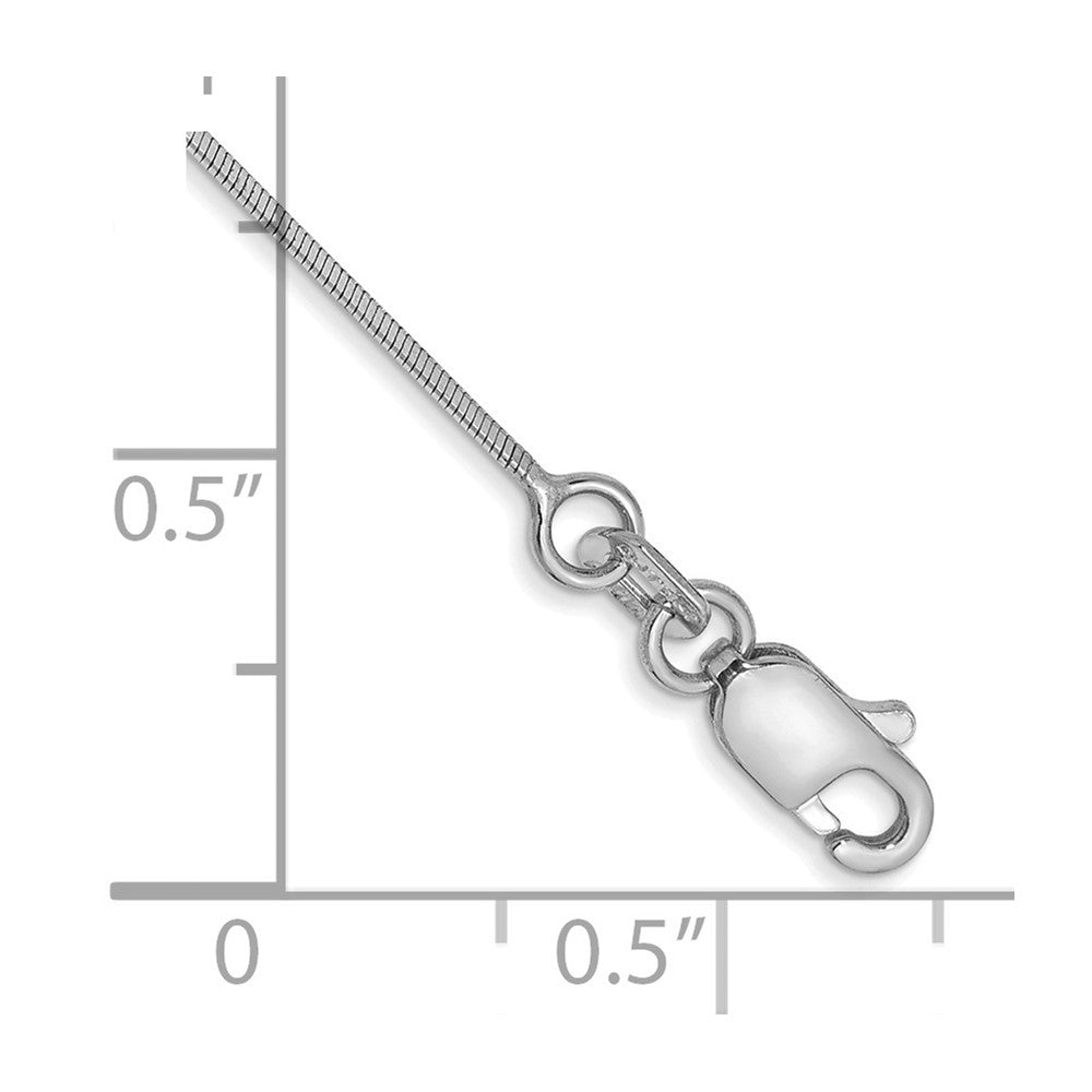 14K White Gold 7 inch .6mm Octagonal Snake Bracelet
