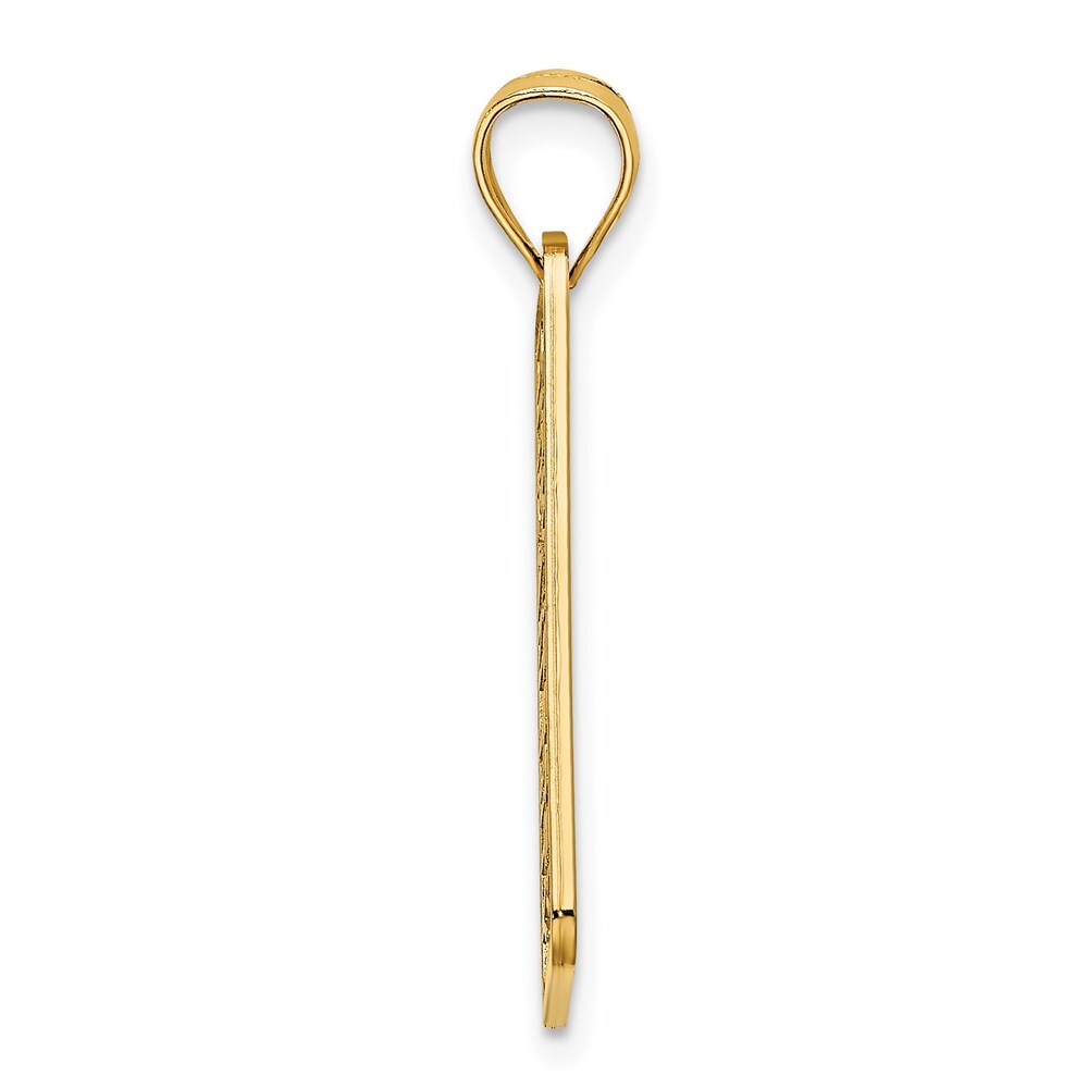 14k Yellow Gold Textured OCEAN CITY, NJ License Plate Charm Pendant for Women