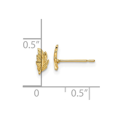 14k Yellow Gold Leaf Earrings