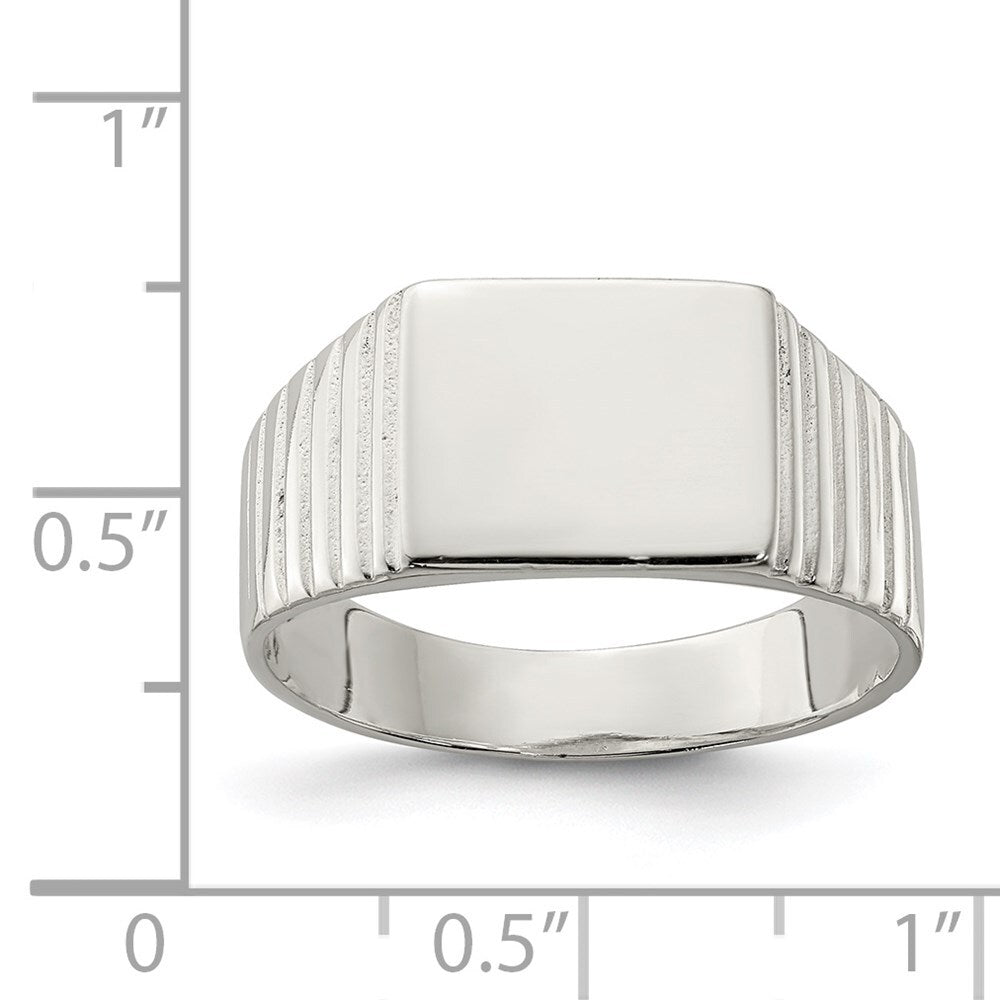 Sterling Silver 10x12mm Open Back Signet Ring Size 10