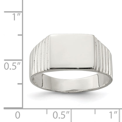 Sterling Silver 10x12mm Open Back Signet Ring Size 10