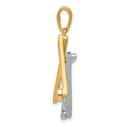 14k Two-Tone Gold Star Of David Pendant