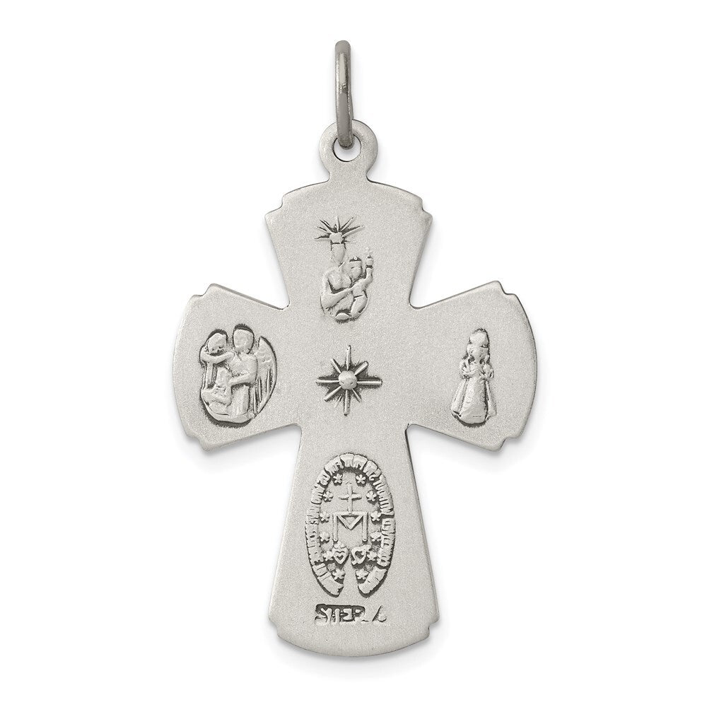 Sterling Silver Antiqued Cross Pendant Holiday Gift for Women