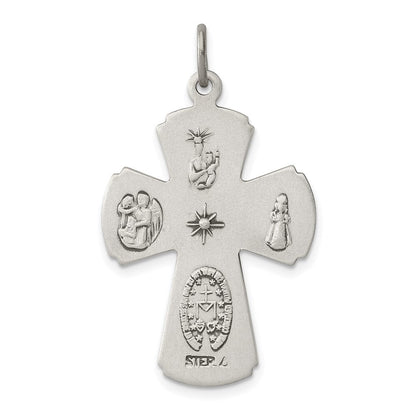 Sterling Silver Antiqued Cross Pendant Holiday Gift for Women