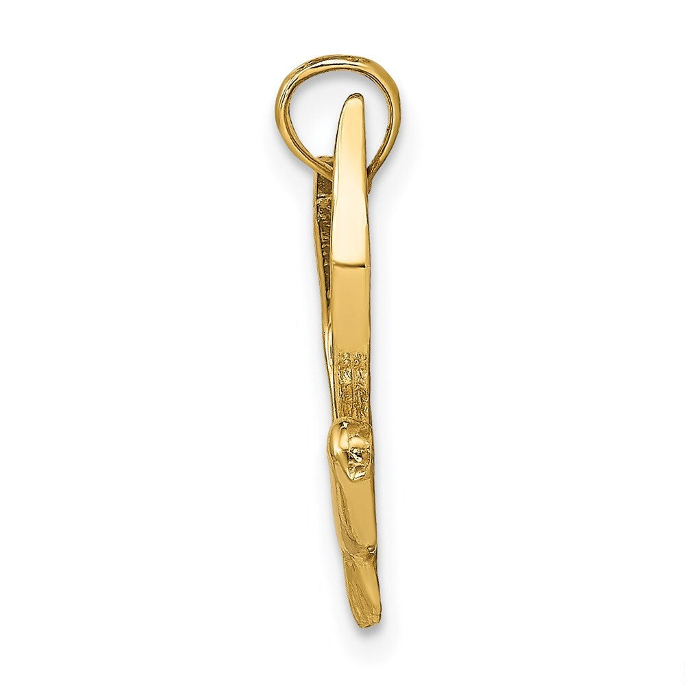 14k Yellow Gold Polished Flying Seagull Charm Pendant for Women