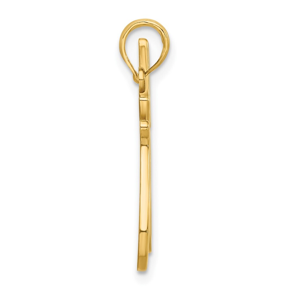 14k Yellow Gold Polished Cat Reaching Pendant for Women