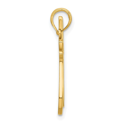 14k Yellow Gold Polished Cat Reaching Pendant for Women